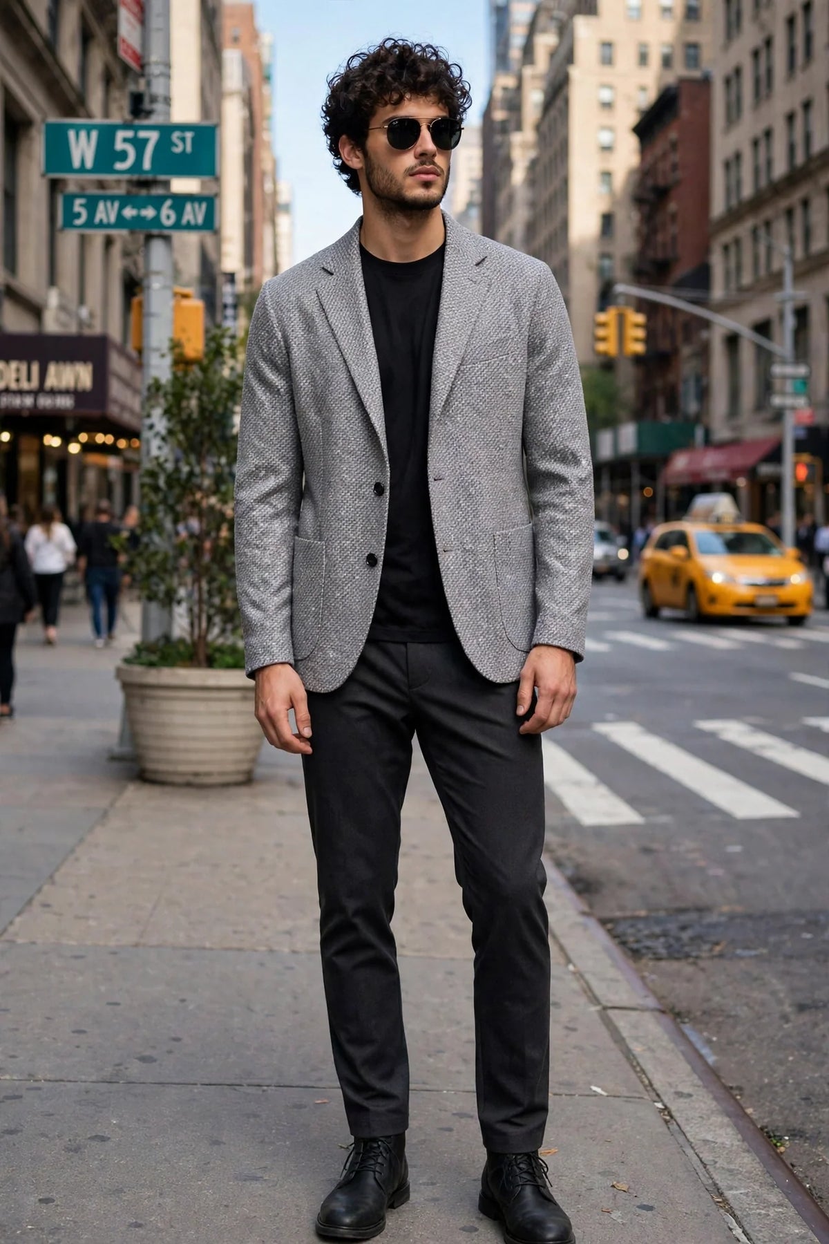 Sartorio Woven Virgin Wool-Cotton-Silk Sport Jacket — Grey