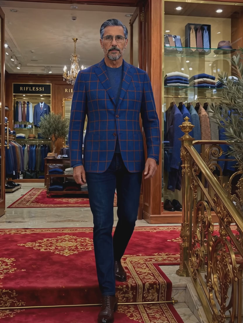 Sartorio Windowpane Virgin Wool Sport Jacket - stairs video