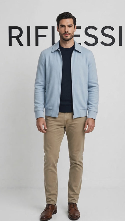 Brakk Reversible Blouson - model flips the jacket