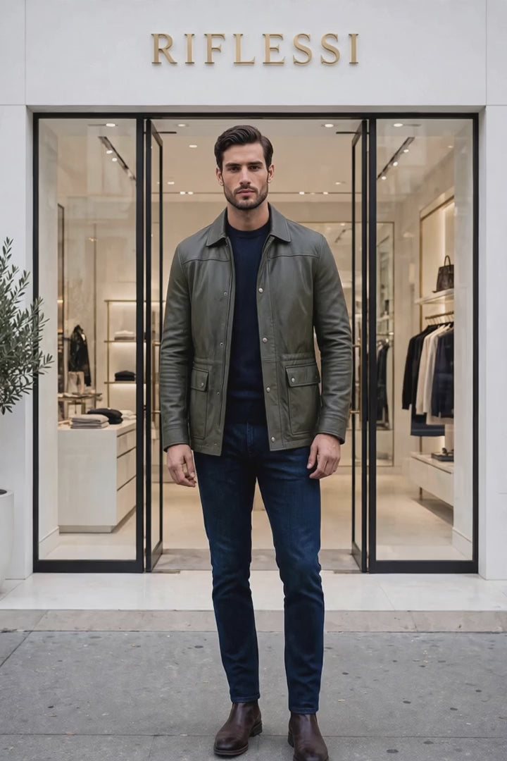 Kired YAWAL Lambskin Light Jacket — Forest Green