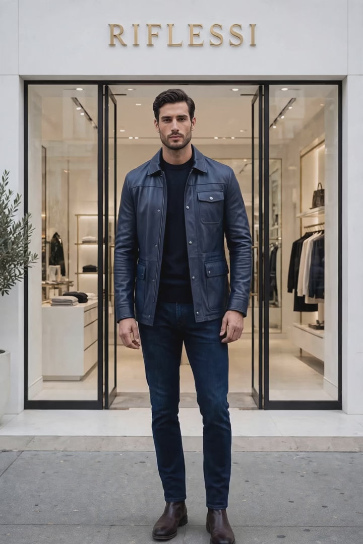 Kired YAWAL Lambskin Light Jacket — Midnight Blue