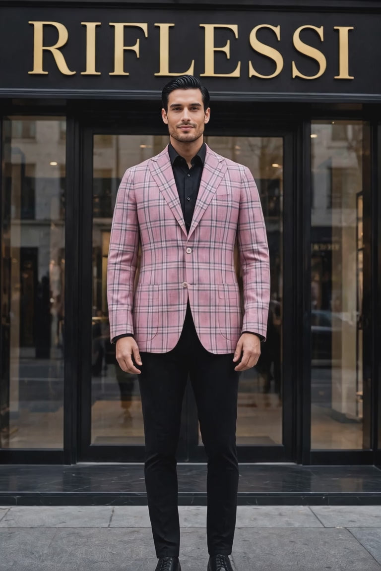 Sartorio Double-Windowpane Virgin Wool-Silk Sport Jacket