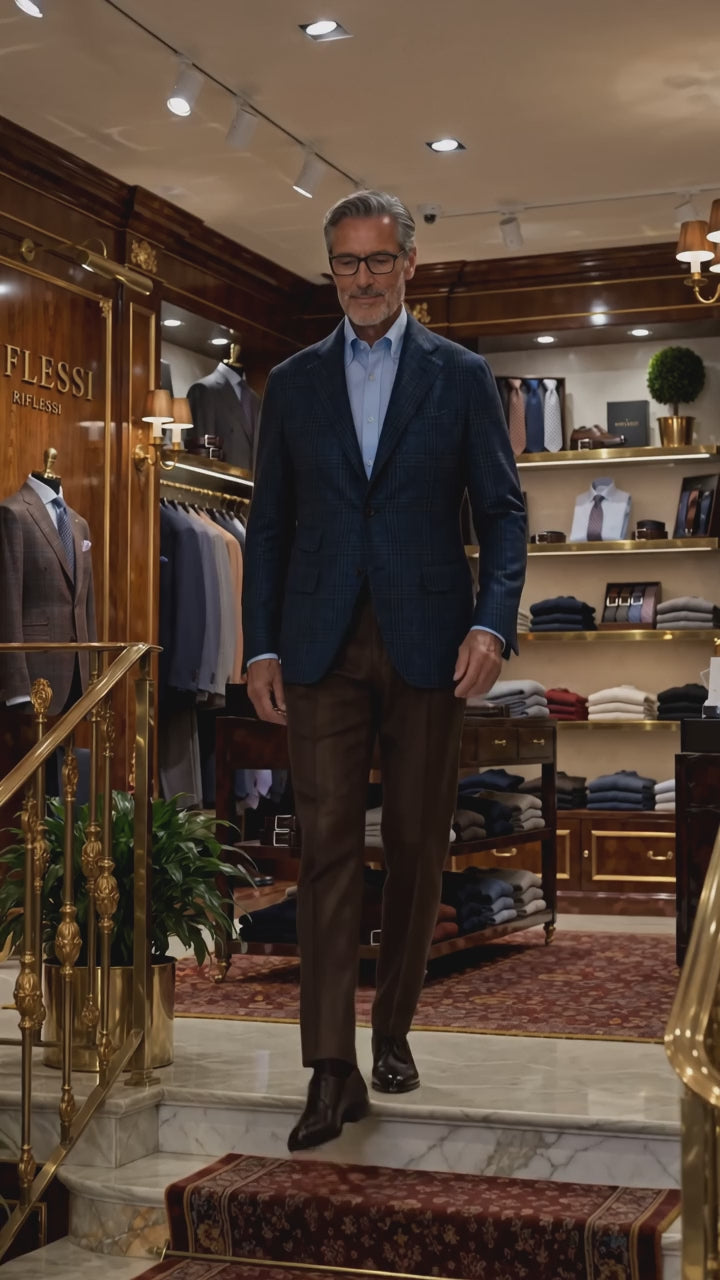 Sartorio Prince of Wales Wool-Cashmere Sport Jacket — in the store