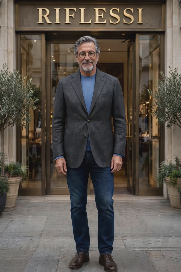 Sartorio Prince of Wales Virgin Wool Sport Jacket - stairs video