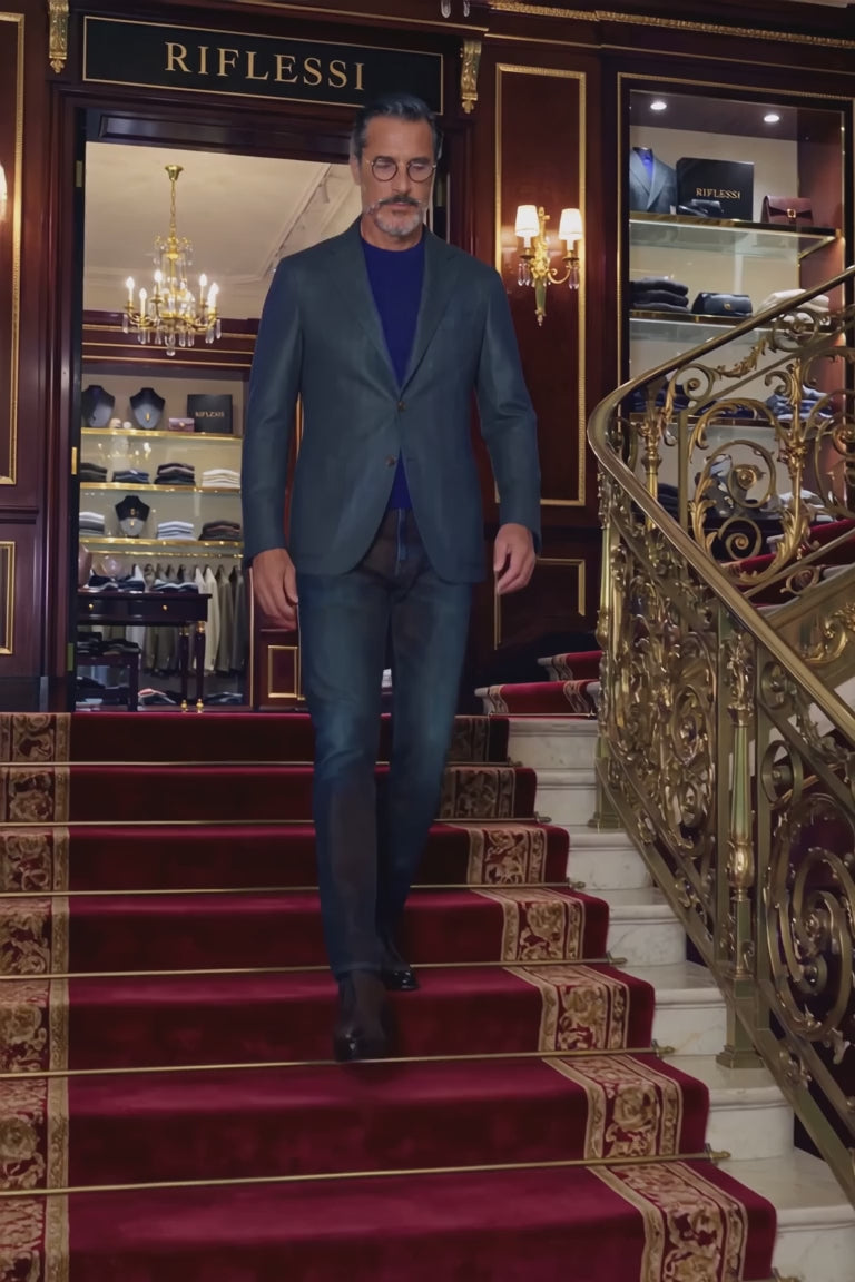 Sartorio Birdseye Virgin Wool-Silk Sport Jacket - stairs video