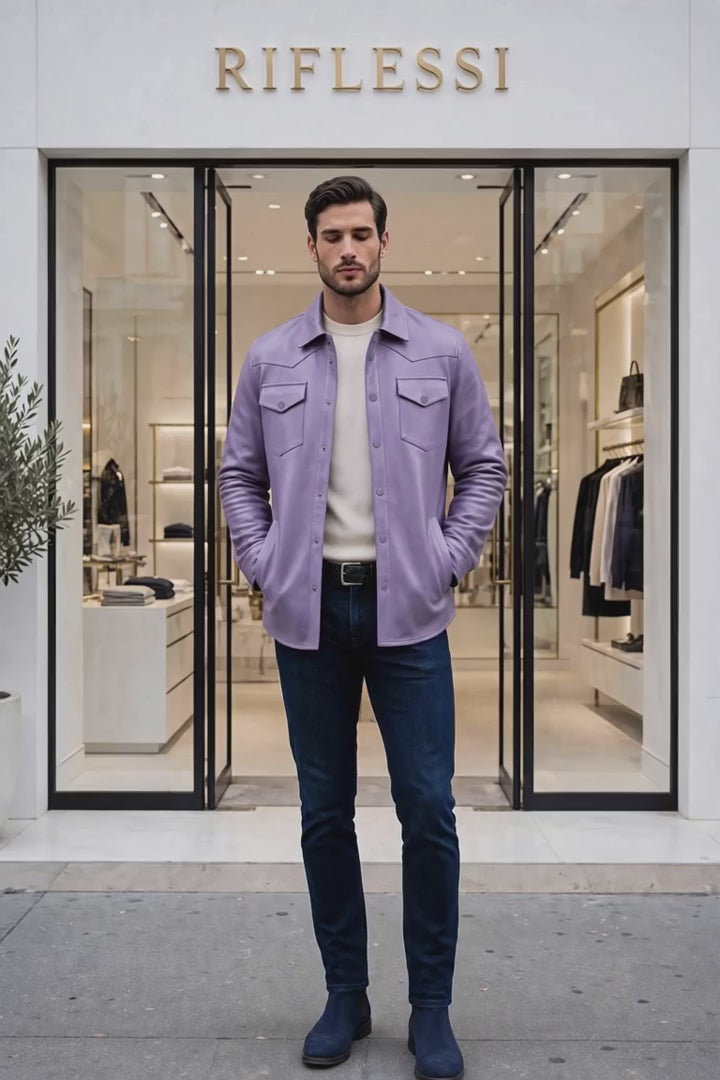 Kired TOTO Lambskin Overshirt — Lavender