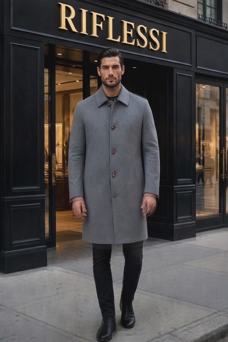 Kired Ines Reversible Overcoat — Grey / Brown