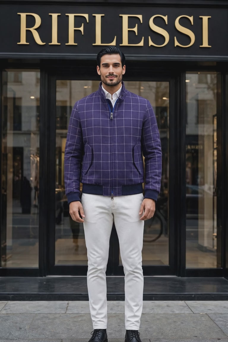 Carlo Barbera Beto Windowpane Cashmere Jacket