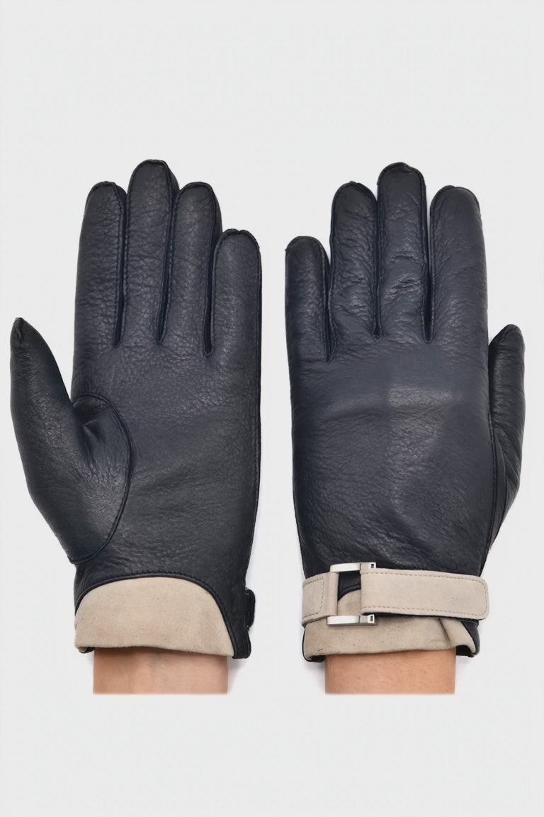 Leather Belt Gloves Dark Grey - hands rotate 360