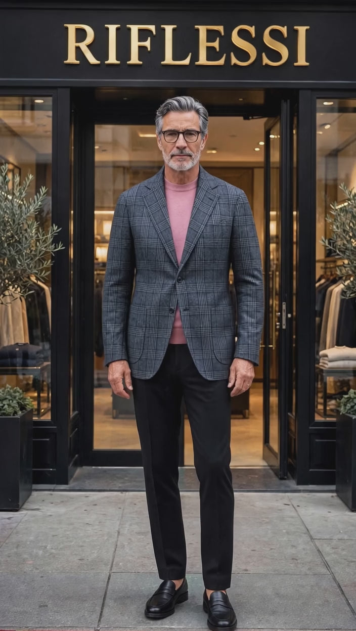 Sartorio Checked Wool-Silk-Cashmere Sport Jacket - stairs video