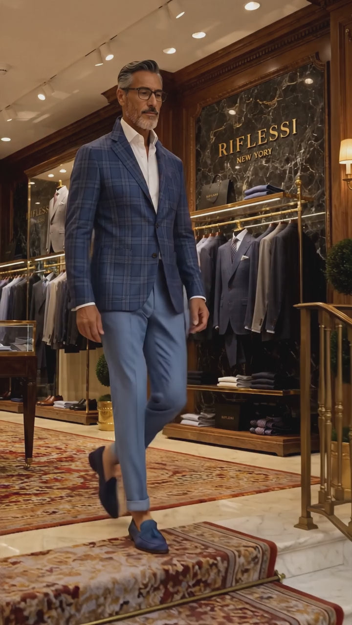 Sartorio Prince of Wales Wool-Silk-Linen Jacket — in the store