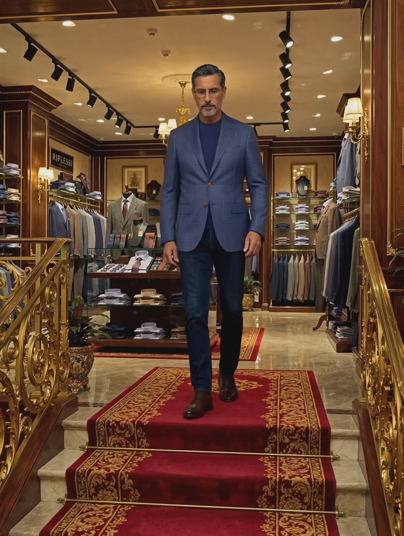 Sartorio Prince of Wales Virgin Wool Sport Jacket - stairs video