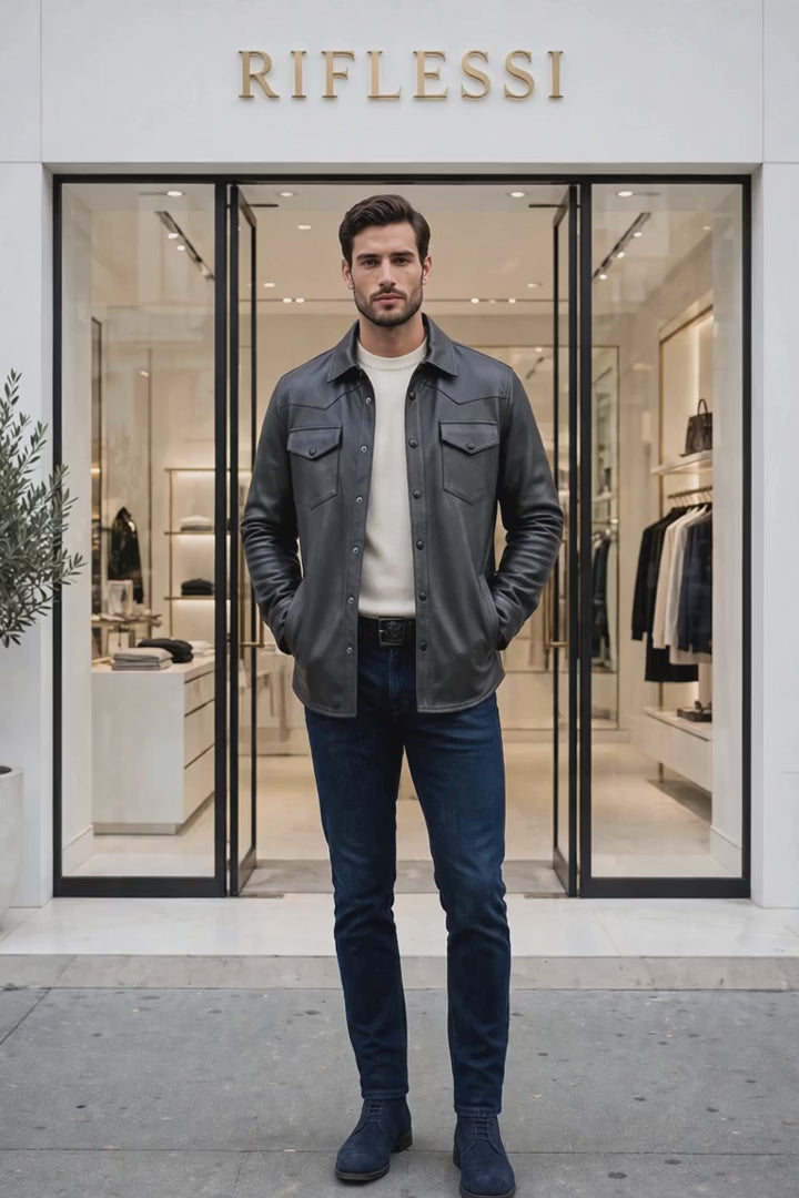 Kired TOTO Lambskin Overshirt — Black