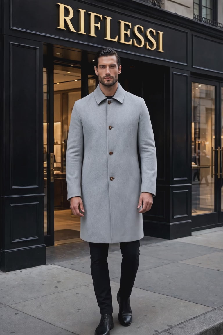 Kired Ines Reversible Overcoat — Black / Light Grey