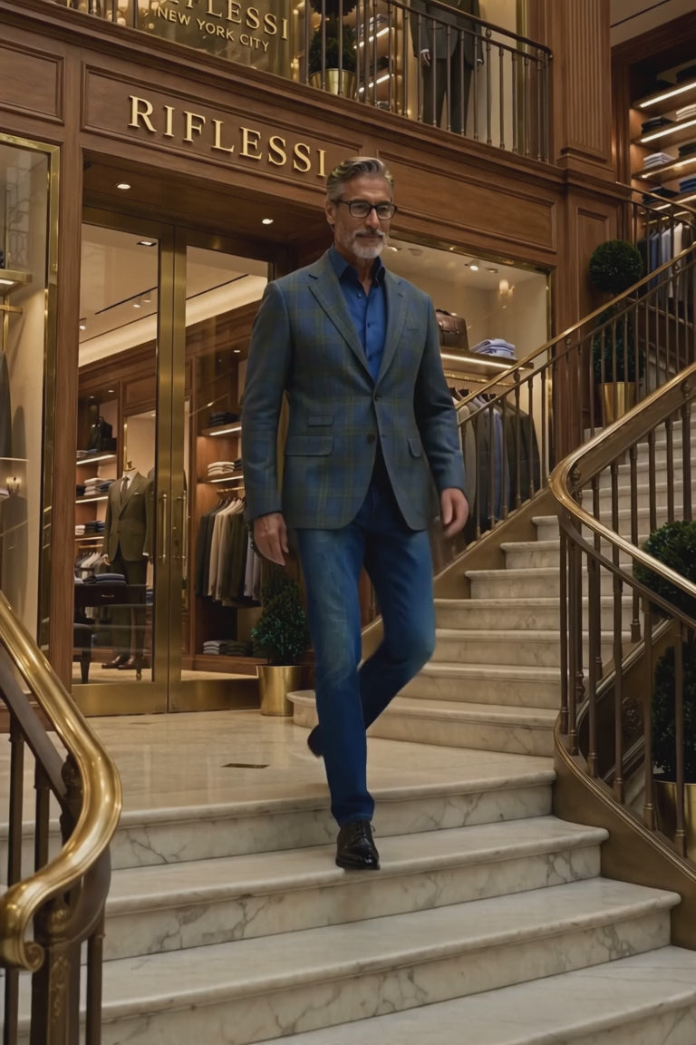 Sartorio Windowpane Wool-Silk-Linen Sport Jacket — in the store