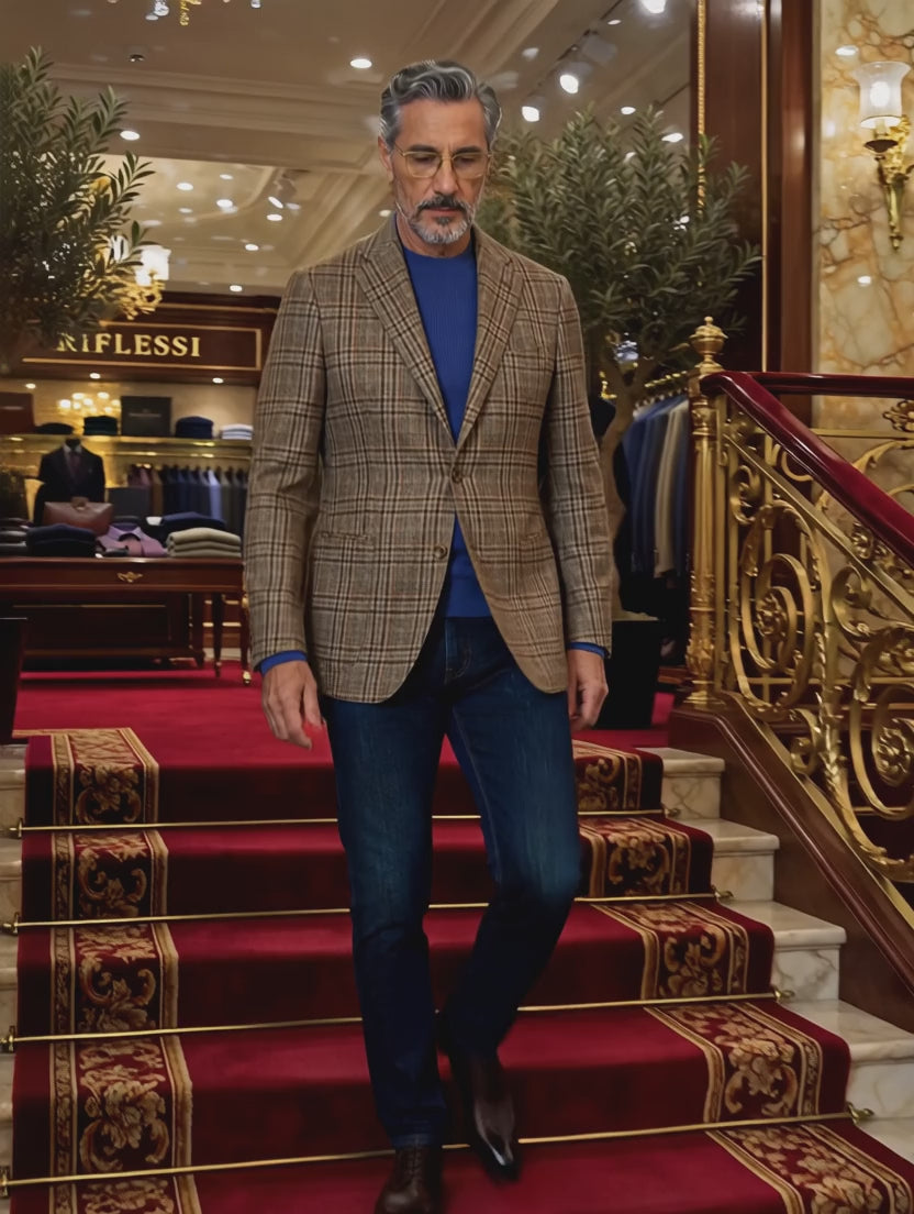 Sartorio Checked Wool-Alpaca Sport Jacket - stairs video