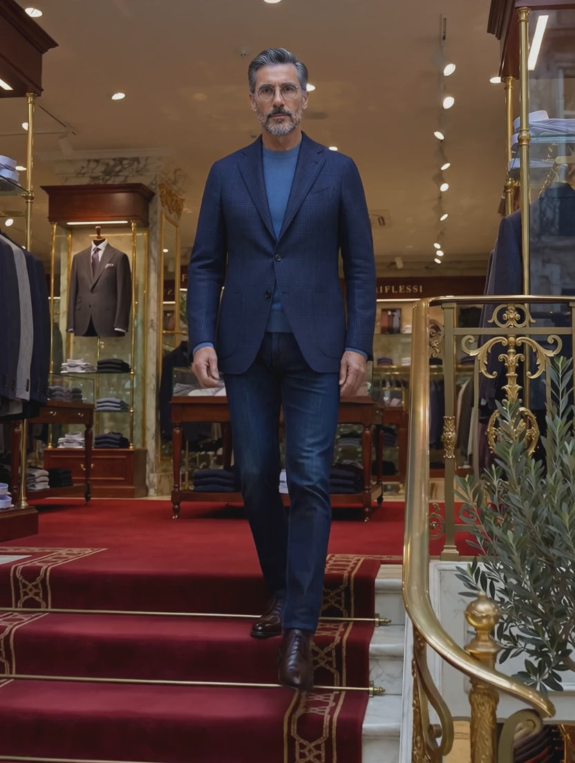Sartorio Checked Virgin Wool Sport Jacket - stairs video