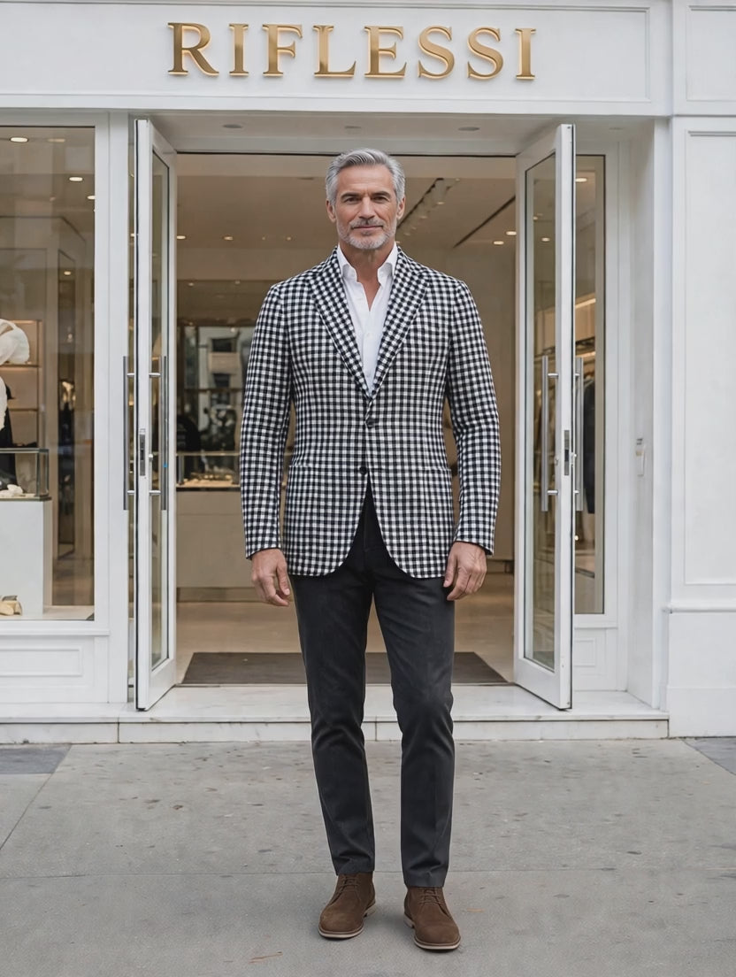 Sartorio Gingham Cashmere Sport Jacket
