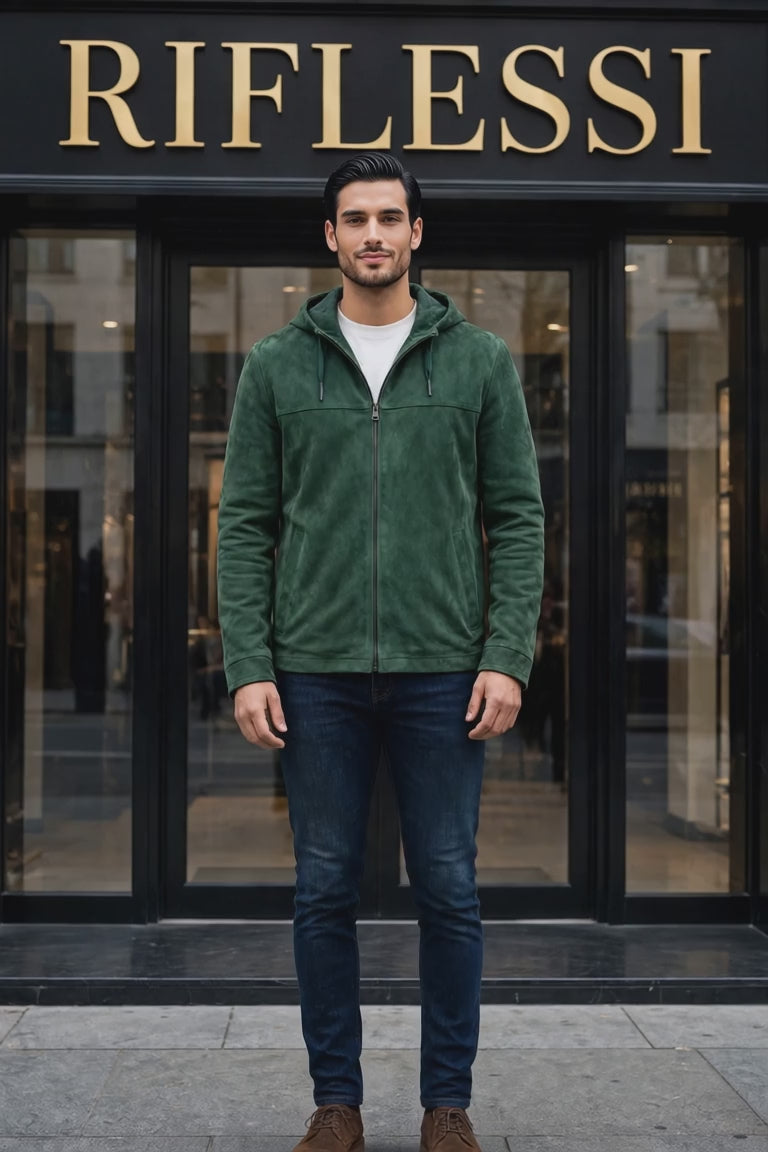 Kired Erik Lambskin Light Jacket — Forest Green