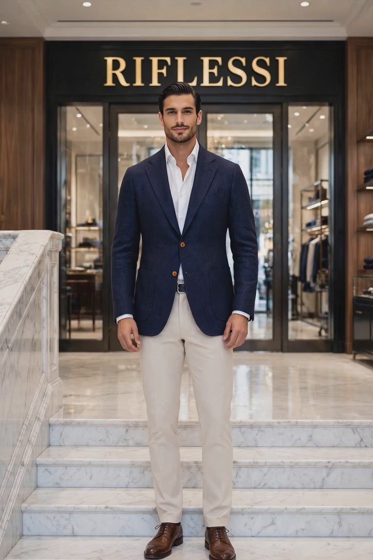 Sartorio Birdseye Virgin Wool-Silk-Cotton Sport Jacket — Riflessi staircase video