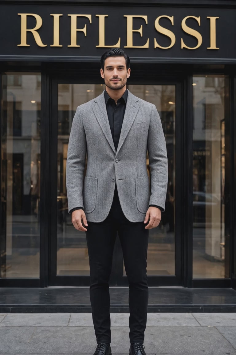 Sartorio Herringbone Virgin Wool-Silk-Cotton Sport Jacket