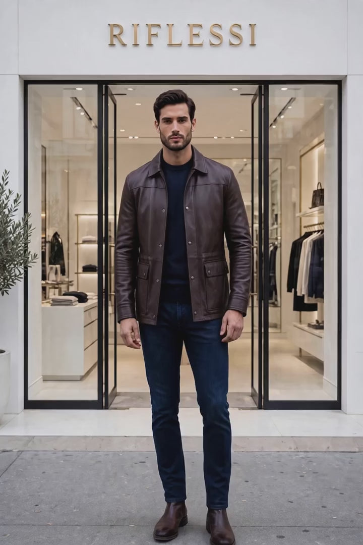 Kired YAWAL Lambskin Light Jacket — Dark Brown