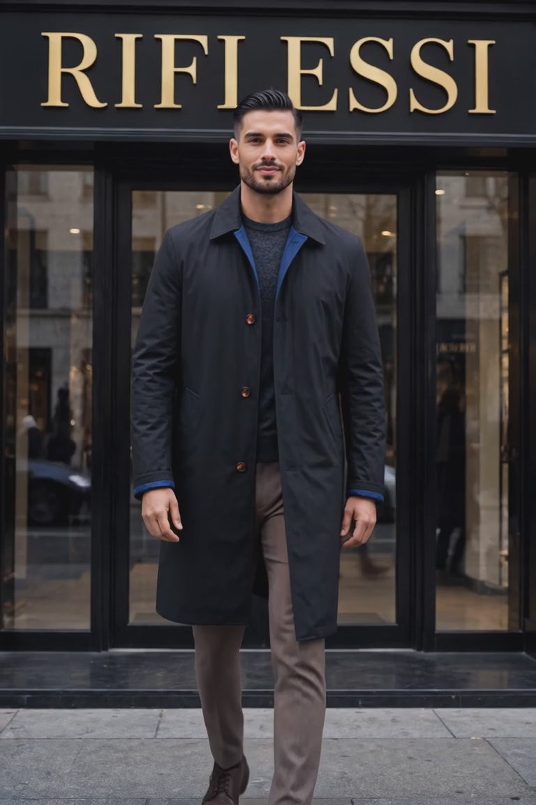 Kired by Kiton Peak Cashmere Reversible Raincoat