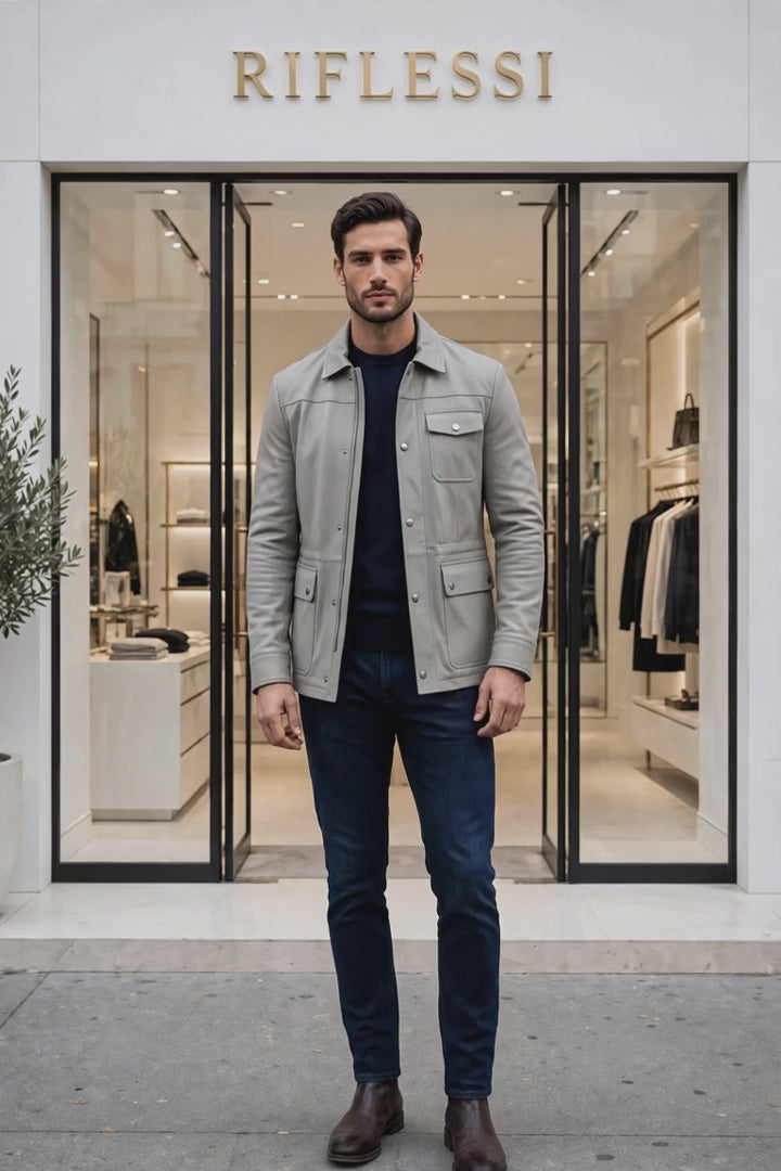 Kired YAWAL Lambskin Light Jacket — Light Grey