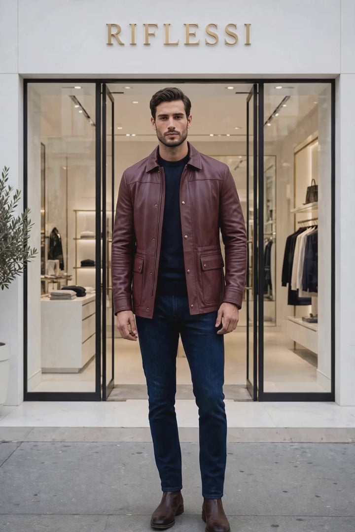 Kired YAWAL Lambskin Light Jacket — Burgundy