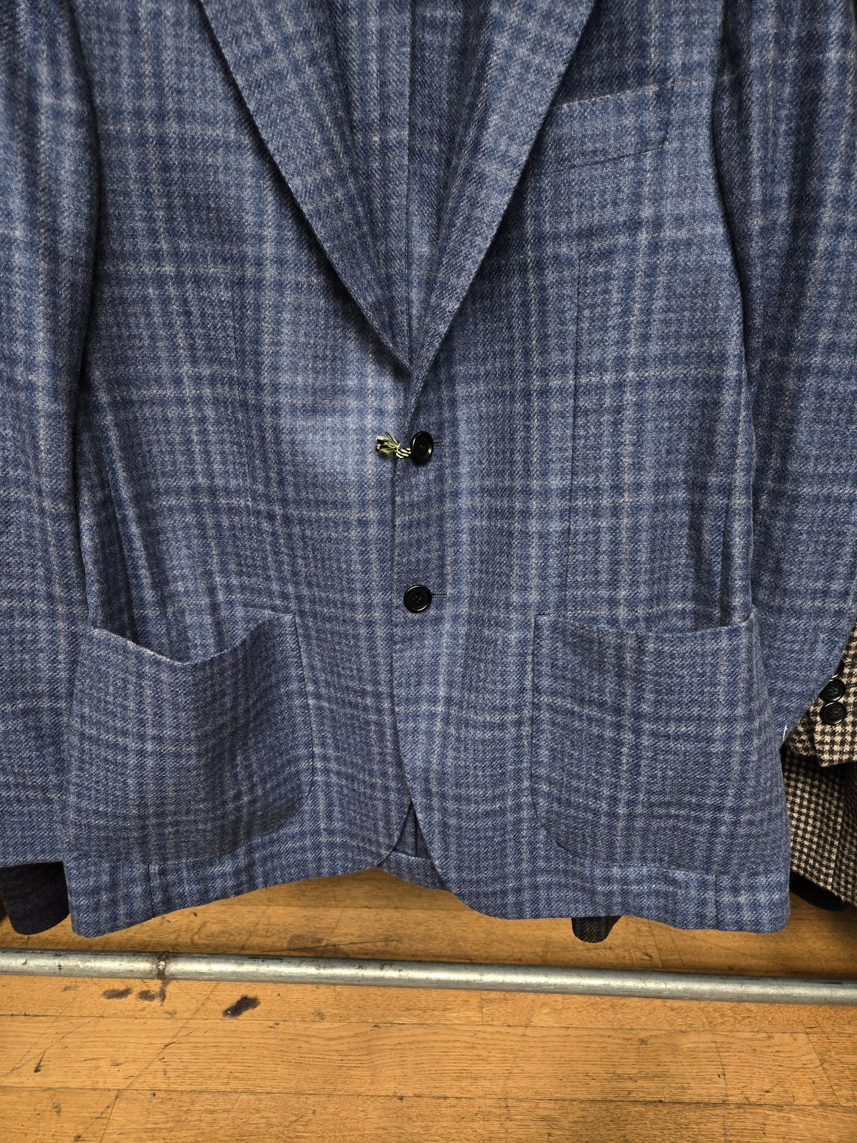 Sartorio Prince of Wales Cashmere Sport Jacket — Cornflower Blue/ Light Blue