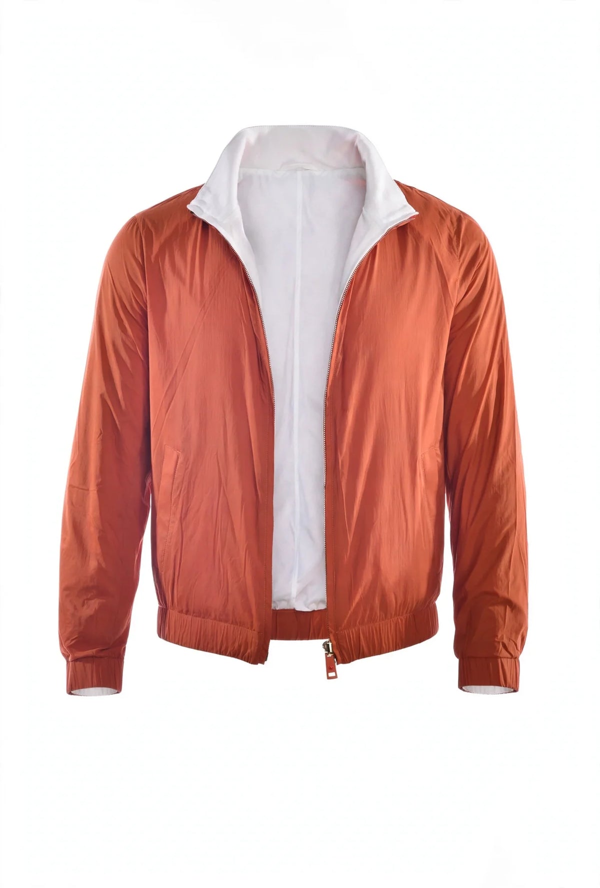 Kired Sam Nylon Zip-Up Reversible Jacket — Orange/ White