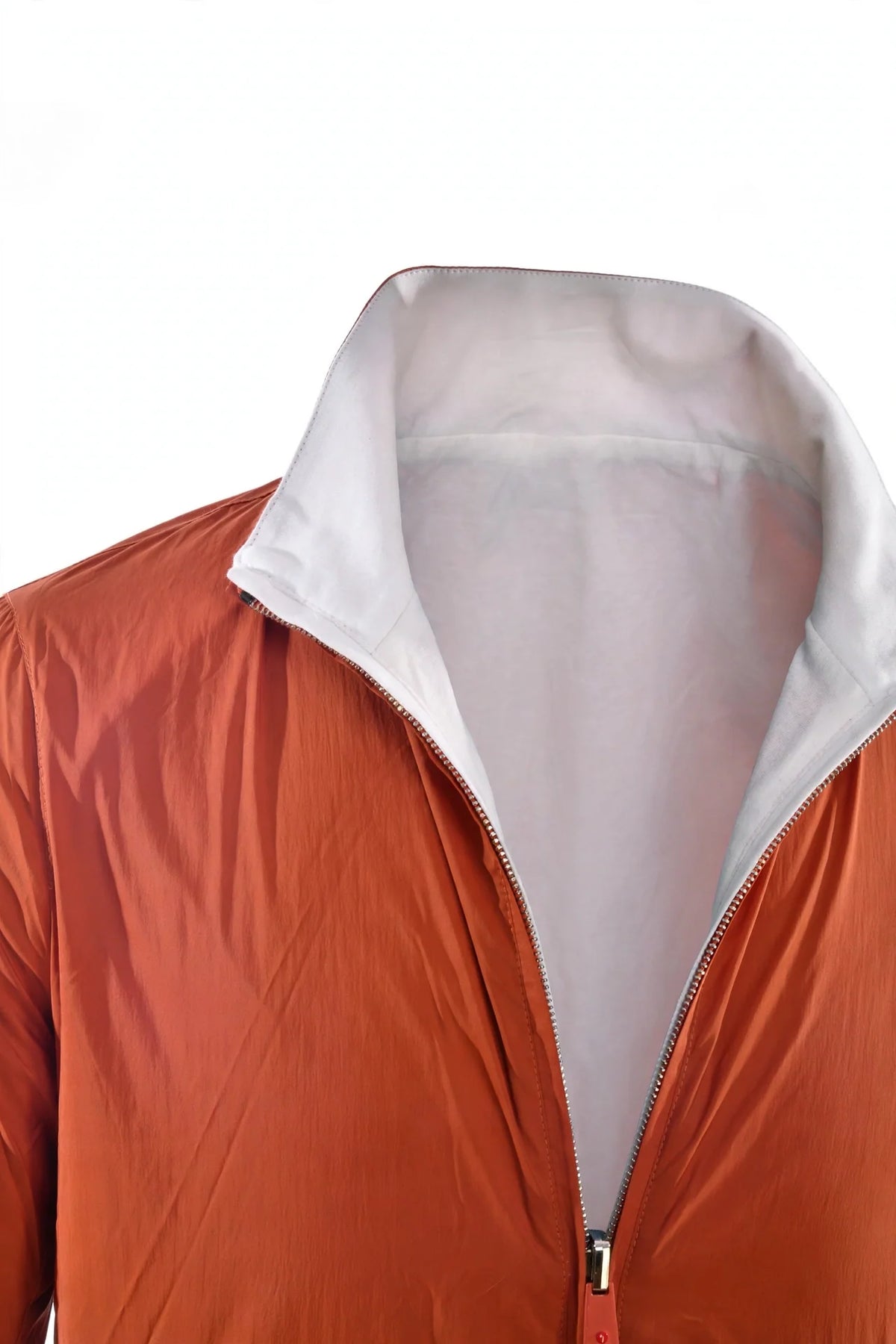 Kired Sam Nylon Zip-Up Reversible Jacket — Orange/ White