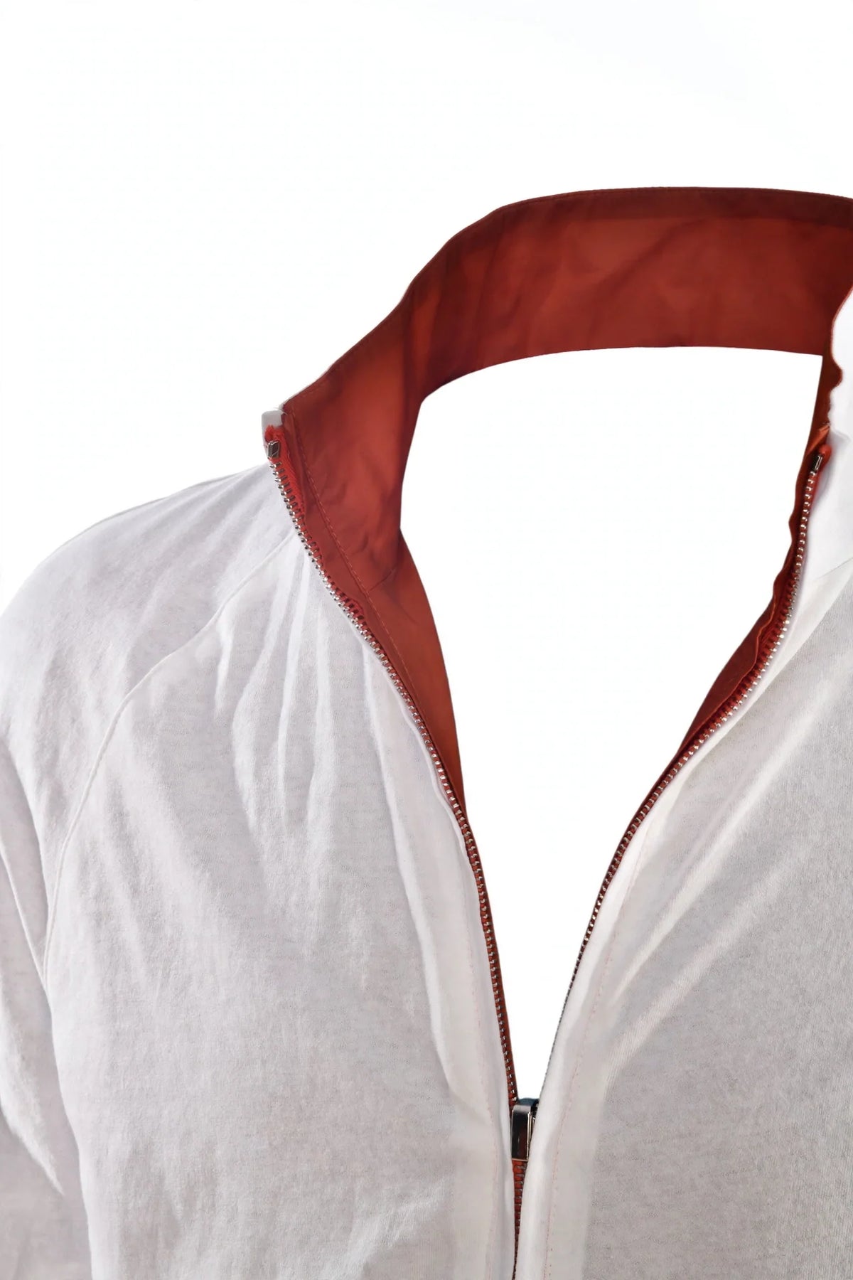 Kired Sam Nylon Zip-Up Reversible Jacket — Orange/ White