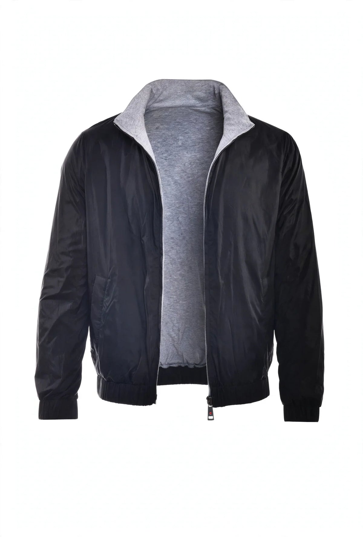 Kired Sam Nylon Zip-Up Reversible Jacket — Black/ Light Grey
