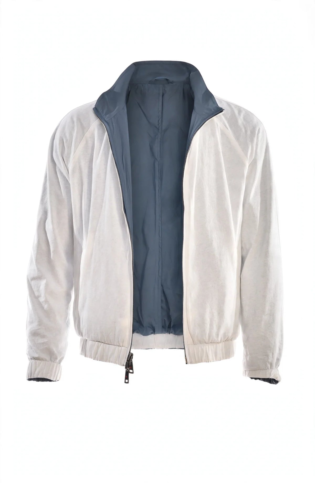 Kired Sam Nylon Zip-Up Reversible Jacket — Dusty Blue/ White
