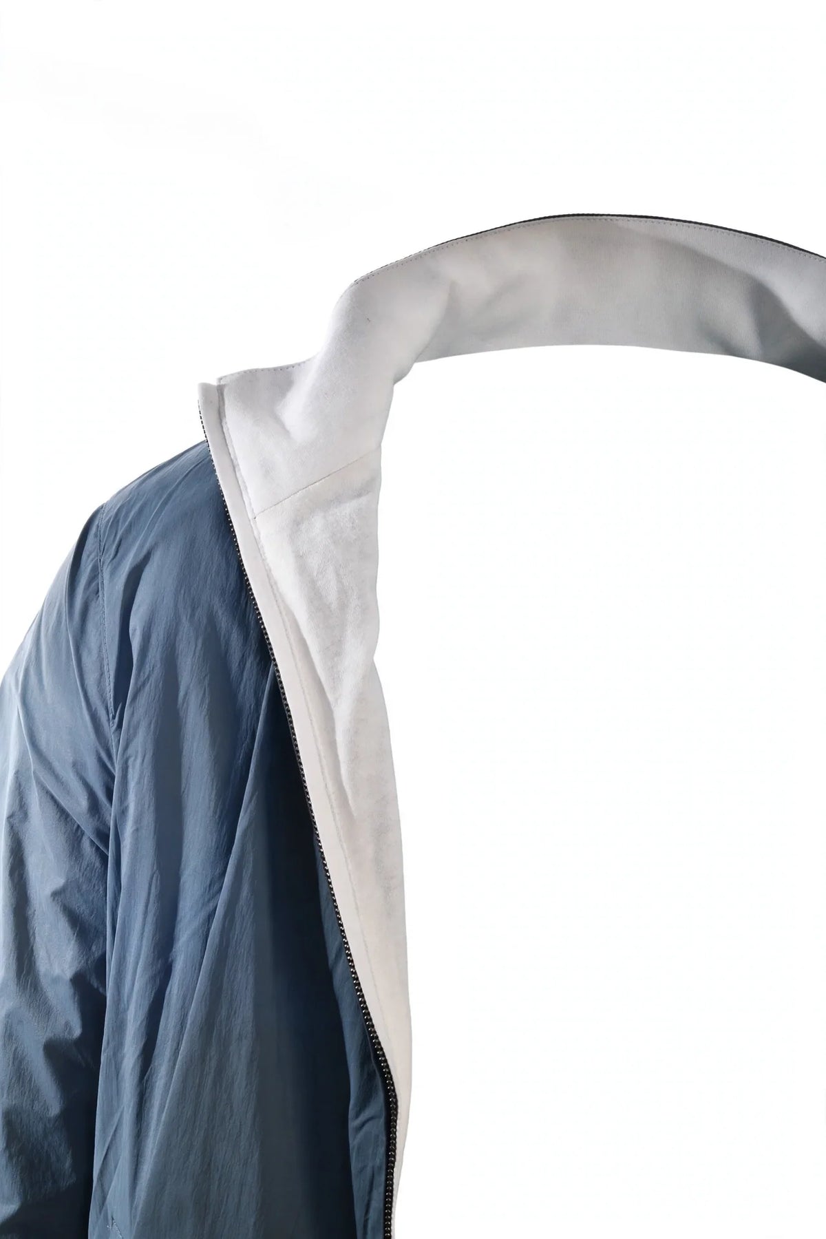 Kired Sam Nylon Zip-Up Reversible Jacket — Dusty Blue/ White