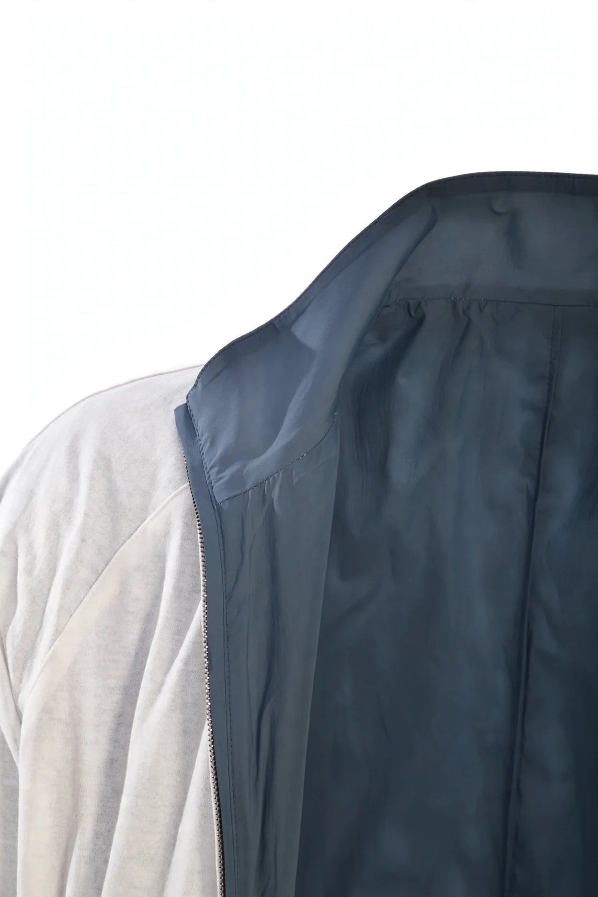 Kired Sam Nylon Zip-Up Reversible Jacket — Dusty Blue/ White