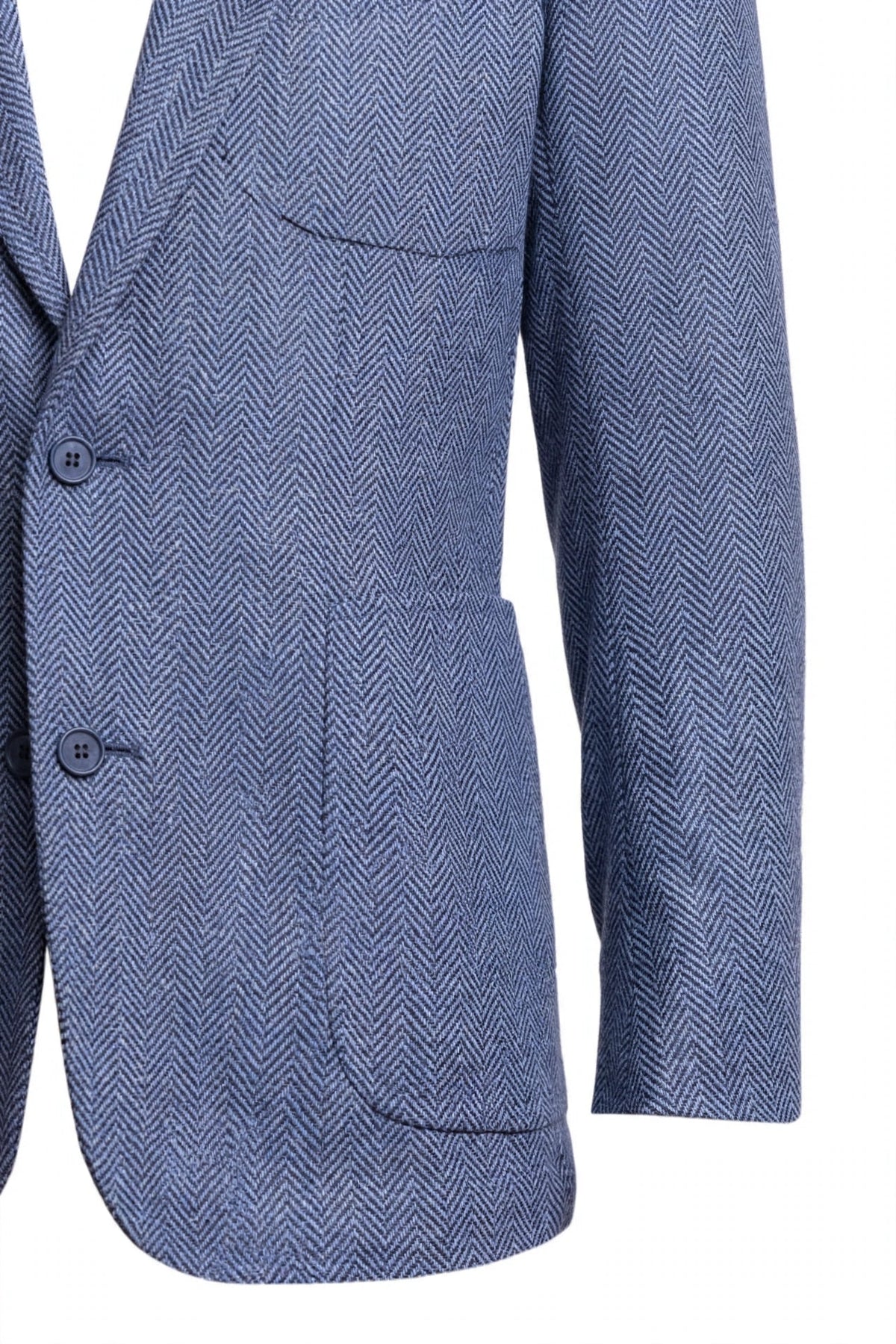 Sartorio Herringbone Virgin Wool Sport Jacket — Blue