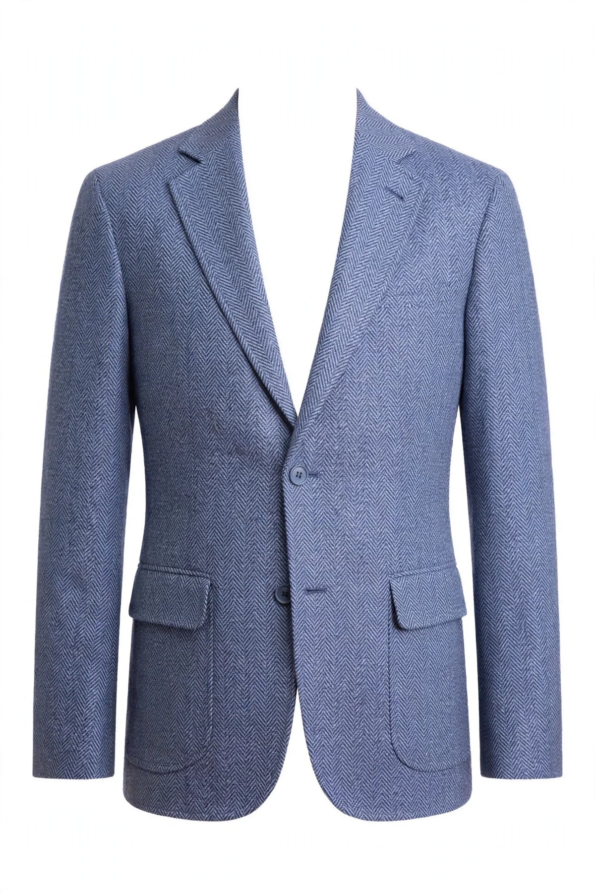 Sartorio Herringbone Virgin Wool Sport Jacket — Blue