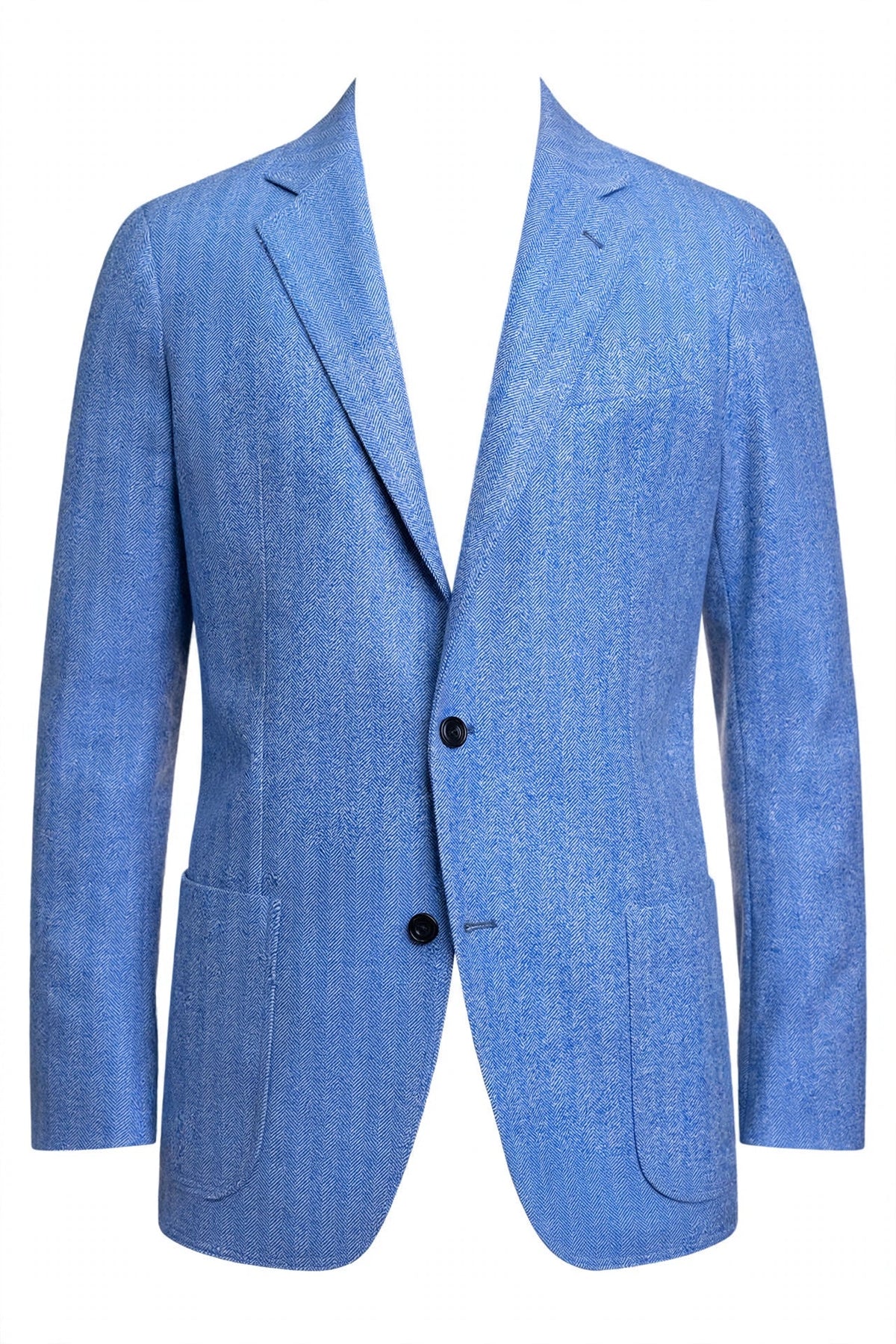 Sartorio Herringbone Virgin Wool Sport Jacket — Cobalt Blue