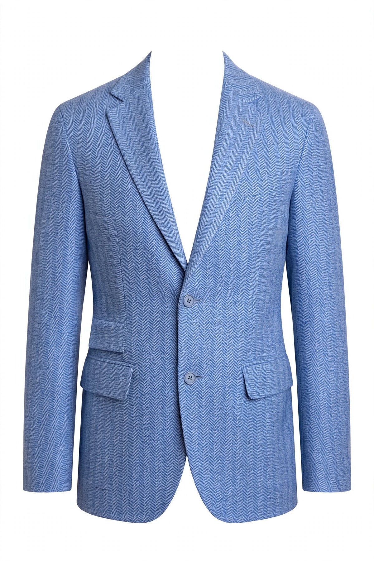 Sartorio Herringbone Virgin Wool Sport Jacket — Cobalt Blue