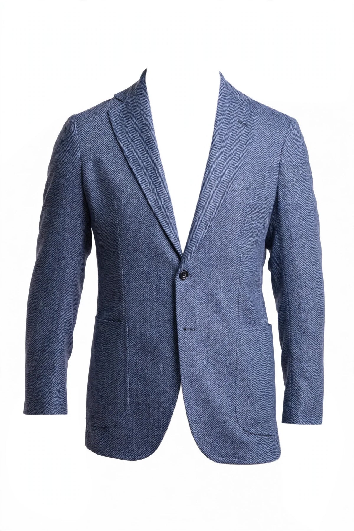 Sartorio Herringbone Virgin Wool Sport Jacket — Blue