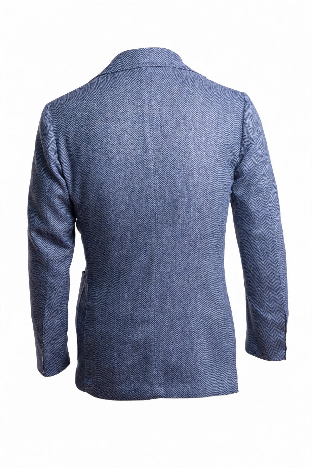 Sartorio Herringbone Virgin Wool Sport Jacket — Blue