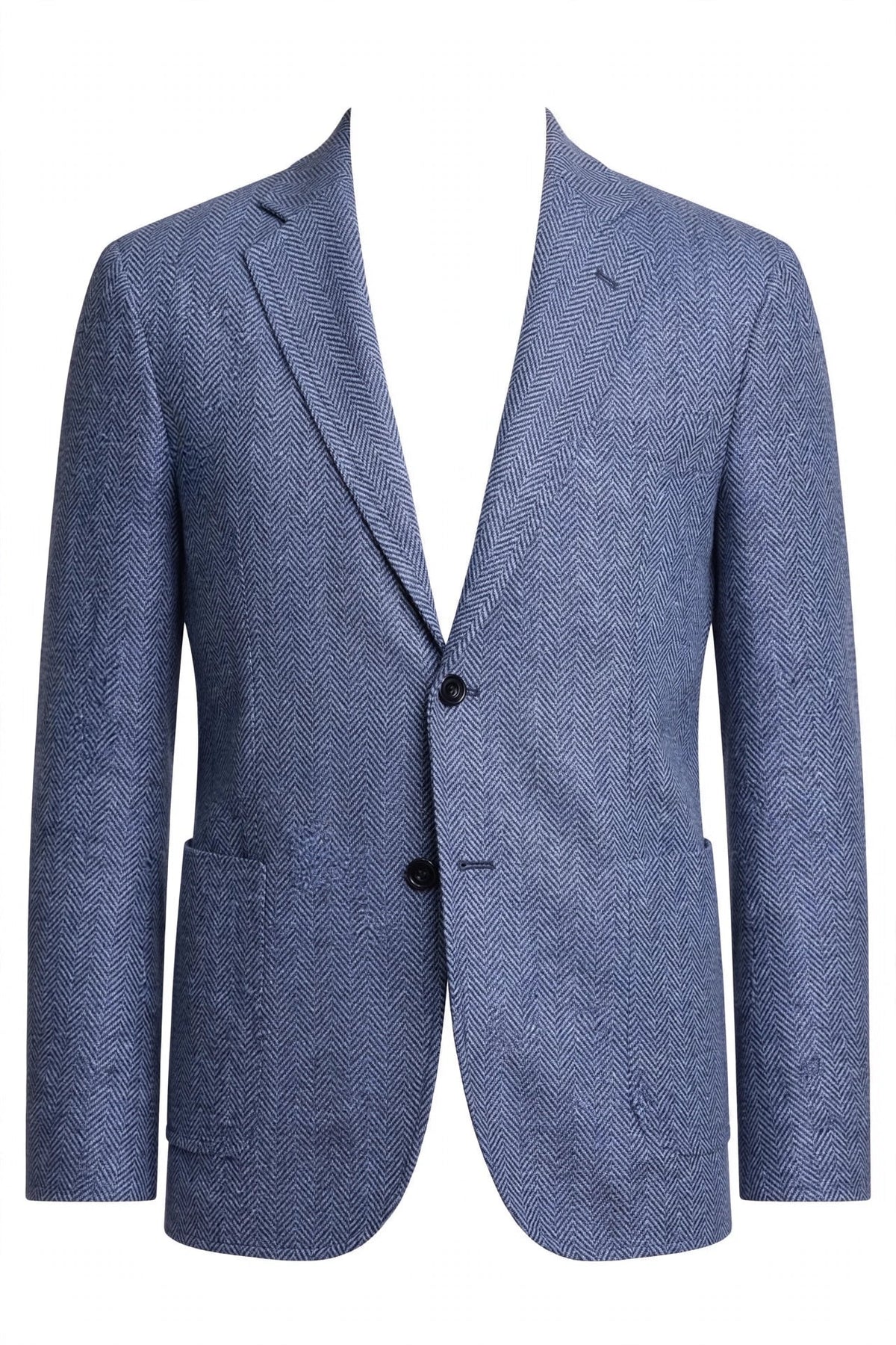 Sartorio Herringbone Virgin Wool Sport Jacket — Blue