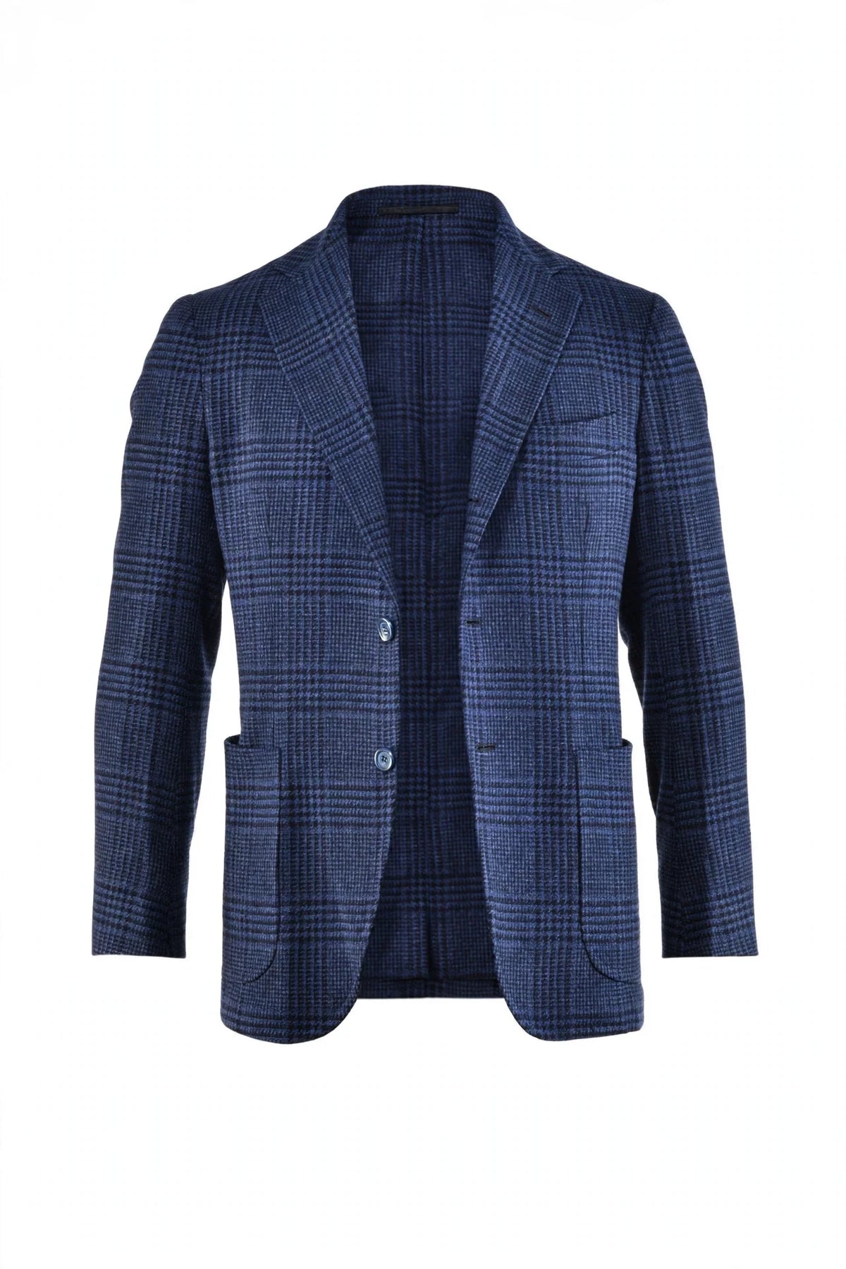 Sartorio Prince of Wales Wool Sport Jacket — Dark Blue