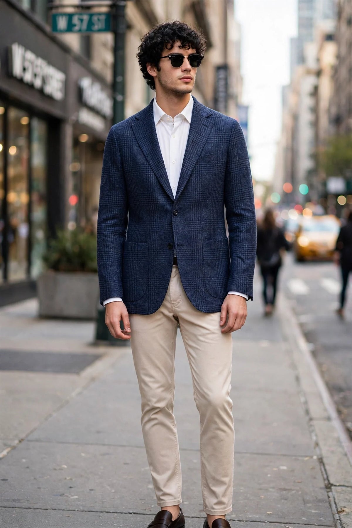 Sartorio Prince of Wales Wool-Cashmere Sport Jacket — Cobalt Blue