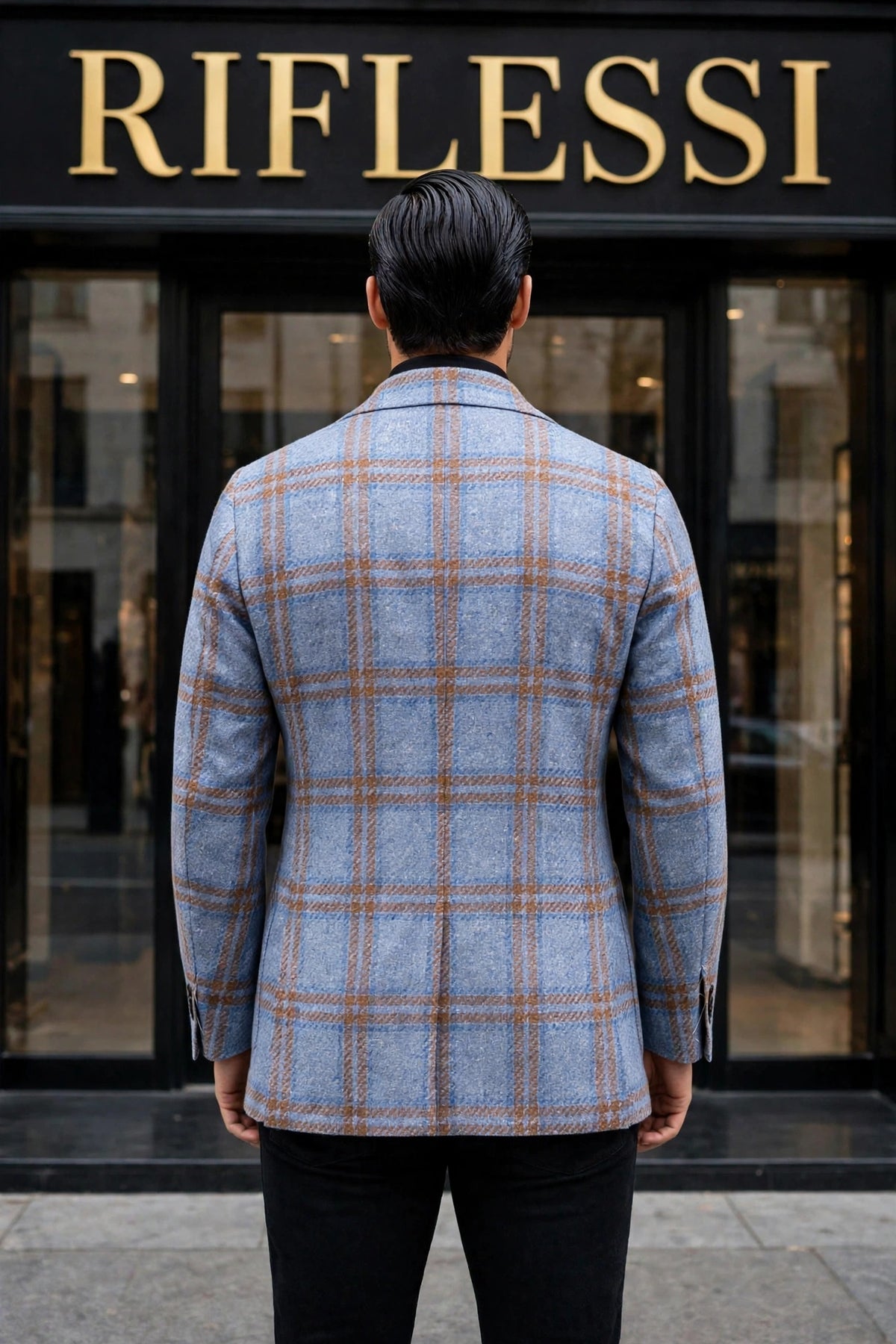Sartorio Double Windowpane Virgin Wool-Silk Sport Jacket