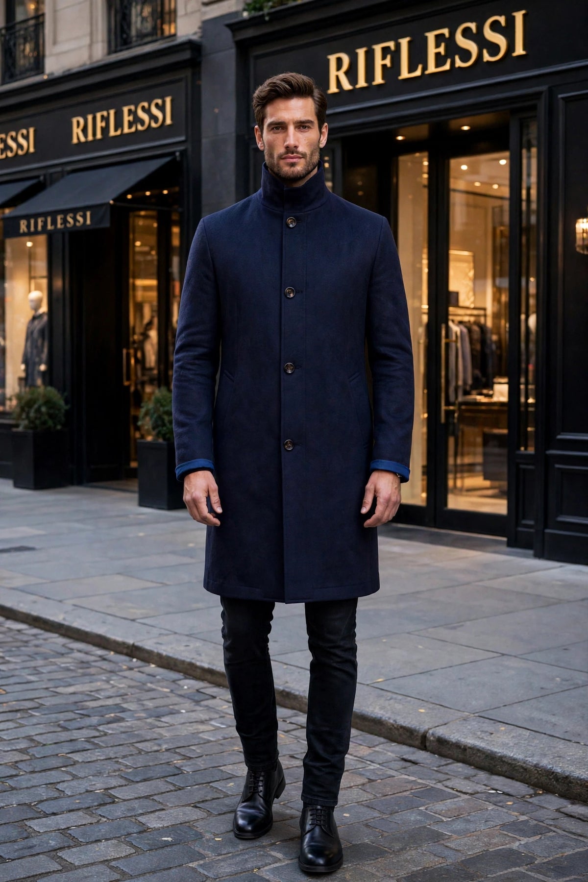 Kired by Kiton Peak Cashmere Reversible Overcoat