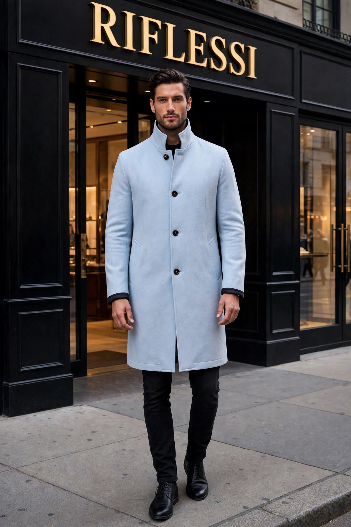 Kired by Kiton Peak Cashmere Reversible Overcoat