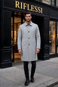 Kired Ines Reversible Overcoat — Black / Light Grey